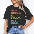 Retro Read Books Lift Heavy Pet Dogs Gym Book Lover Unisex T-Shirt