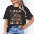 Spooky Halloween Bookshelf Bookcase Read More Books Unisex T-Shirt
