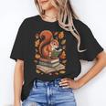 Squirrel Reading Book Lovers Fall Leaves Library Books Unisex T-Shirt Squirrel Reading Book Lovers Fall Leaves Library Books Unisex T-Shirt