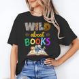 Wild About Reading Books Reader Bookworm Animals Book Lover Unisex T-Shirt Wild About Reading Books Reader Bookworm Animals Book Lover Unisex T-Shirt