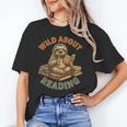 Wild About Reading Sloth Coffee Teacher Book Lover Unisex T-Shirt