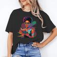 Woman Reading Book Lover Geometric Girl Afro History Unisex T-Shirt