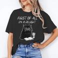 Women's First Of All I’m A Delight Cute Cat Books Coffee Humor Unisex T-Shirt Women's First Of All I’m A Delight Cute Cat Books Coffee Humor Unisex T-Shirt