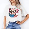 Adorable Book Lover Axolotl With Reading Glasses Cute Unisex T-Shirt