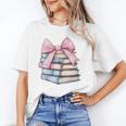 Book Lover Coquette Bow Pink Dainty Ribbon Cute Bookworm Unisex T-Shirt