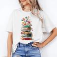 Book Stack With Flowers Reading Lover Bookish Unisex T-Shirt Book Stack With Flowers Reading Lover Bookish Unisex T-Shirt