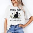 Books Cats Life Is Sweet Cat Book Lover Men Women Teen Unisex T-Shirt