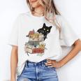 Cat And Books Flowers Reading Club Cat Lover Bookworm Unisex T-Shirt Cat And Books Flowers Reading Club Cat Lover Bookworm Unisex T-Shirt