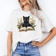 Cat Shirts For Women Book Lover Shirt Cute Cat And Book Premium Tri-Blend Unisex T-Shirt