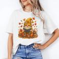 Cute Autumn Gnome Reading Pumpkin Book Lover Unisex T-Shirt