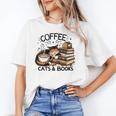 Cute Coffee Cats Books Lover Idea Women Men Kids Unisex T-Shirt Cute Coffee Cats Books Lover Idea Women Men Kids Unisex T-Shirt