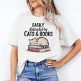 Easily Distracted By Cats And Books Cute Book Lover Unisex T-Shirt Easily Distracted By Cats And Books Cute Book Lover Unisex T-Shirt