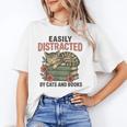 Easily Distracted By Cats And Books Vintage Unisex T-Shirt