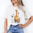 Giraffe Reading Tea Books Coffee Book Lover Graphic Unisex T-Shirt Giraffe Reading Tea Books Coffee Book Lover Graphic Unisex T-Shirt
