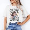 Kawaii Cat And Books Just A Girl Who Loves Both Unisex T-Shirt Kawaii Cat And Books Just A Girl Who Loves Both Unisex T-Shirt