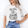 Life Is Better With Cats & Books Sphynx Cat Mom Women Unisex T-Shirt