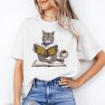 Life Is Better With Cats Coffee Books Cat Reading Book Unisex T-Shirt Life Is Better With Cats Coffee Books Cat Reading Book Unisex T-Shirt