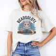Readsolotl Book Lover Reading Axolotl Kids Reader Unisex T-Shirt