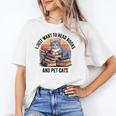 Retro I Just Want To Read Books And Pet Cats Cat Unisex T-Shirt