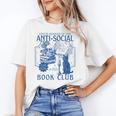 Sarcastic Anti Social Book Club Cat Skull Book Lover Unisex T-Shirt