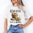 Sleeping Cat And Books With Coffee Lover Unisex T-Shirt