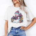 Snowman Reading Book Lovers Christmas Bookworm Librarian Unisex T-Shirt Snowman Reading Book Lovers Christmas Bookworm Librarian Unisex T-Shirt