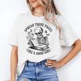 Spread Those Pages Like A Good Girl Skeleton Floral Book Unisex T-Shirt