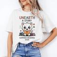 Unearth a Story Cute Kitten Summer Reading 2026 Cat Book Unisex T-Shirt