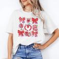 Valentine Teacher Coquette Bow Pencil Heart Book Girl Women Unisex T-Shirt