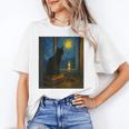 Van Gogh Starry Night Art Cat And Book Lovers Unisex T-Shirt Van Gogh Starry Night Art Cat And Book Lovers Unisex T-Shirt