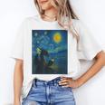 Van Gogh Starry Night Fantasy Reader Dragon Reading Book Unisex T-Shirt
