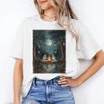 Vintage Ghost Book Reading Camping Gothic Halloween Teachers Unisex T-Shirt