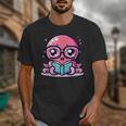 Adorable Book Lover Octopus With Reading Glasses Cute Unisex T-Shirt