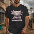 Axolotl Books Readsalotl Reading Bookworm Kawaii Axolotl Unisex T-Shirt