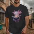 Axolotl Bookworm Reading Book Kawaii Graphic Unisex T-Shirt