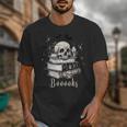 Boo Skeleton Skull Books Halloween Women School Teacher Kid Unisex T-Shirt