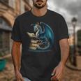 Book Lover Bookworm Reading Books Dragon Sci-Fi Character Unisex T-Shirt Book Lover Bookworm Reading Books Dragon Sci-Fi Character Unisex T-Shirt