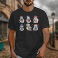 Book Lover Teacher Snowman Reading Books Christmas Winter Unisex T-Shirt