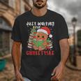 Book Reading Just Waiting For Christmas Gingerbread Unisex T-Shirt Book Reading Just Waiting For Christmas Gingerbread Unisex T-Shirt
