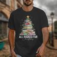 All Booked For Christmas Coquette Books Teacher Xmas Tree Unisex T-Shirt All Booked For Christmas Coquette Books Teacher Xmas Tree Unisex T-Shirt