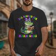 All Booked For Mardi Gras Crocodile Reading Book Teacher Unisex T-Shirt