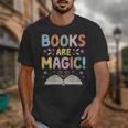 Books Are Magic Whimsical Retro Bookworm Unisex T-Shirt Books Are Magic Whimsical Retro Bookworm Unisex T-Shirt