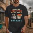 BOOKS AND MAINE COONS ARE MY THERAPY Main Coon Unisex T-Shirt BOOKS AND MAINE COONS ARE MY THERAPY Main Coon Unisex T-Shirt