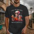 I Like My Books Spicy And My Coffee Icy Skeleton Unisex T-Shirt I Like My Books Spicy And My Coffee Icy Skeleton Unisex T-Shirt