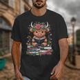 Bookworm Cute Baby Highland Cow Reading Book Unisex T-Shirt Bookworm Cute Baby Highland Cow Reading Book Unisex T-Shirt