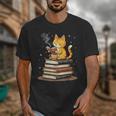 Cat Reading Books Unisex T-Shirt