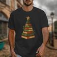 Christmas Book Tree Bookshelf Holiday For Readers Librarians Unisex T-Shirt