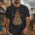 Christmas Snowman Made Of Books Holiday Reading Xmas Unisex T-Shirt