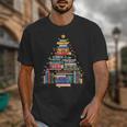 Christmas Tree Made Of Books Librarian Reader Holiday Unisex T-Shirt