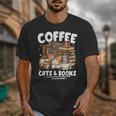 Coffee Cats And Books Cats And Reading Lovers Unisex T-Shirt Coffee Cats And Books Cats And Reading Lovers Unisex T-Shirt